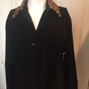 Cute black velvety shirt by Red Hot in medium